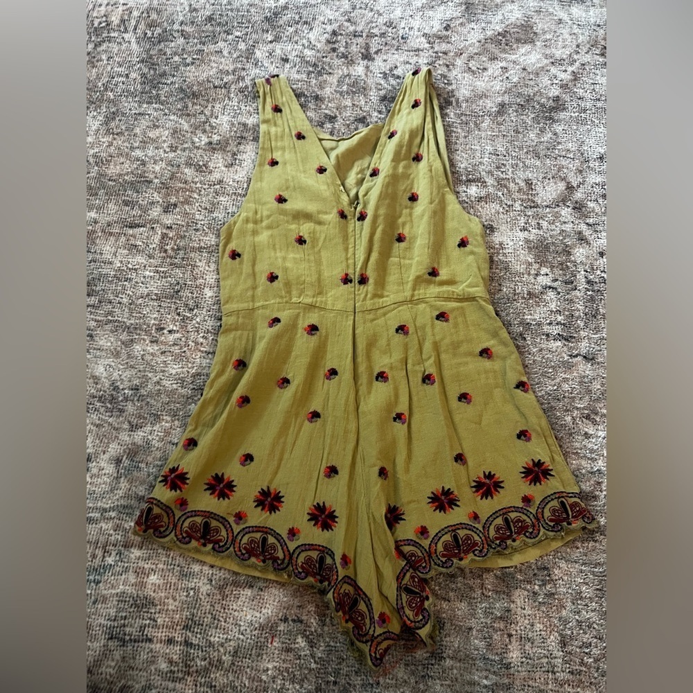 Free People Margarita Embroidered Sleeveless Romper Size 0 - Picture 3 of 4
